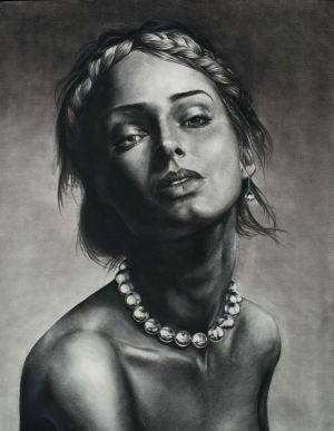Pearls, Charcoal/Paper, 32x40